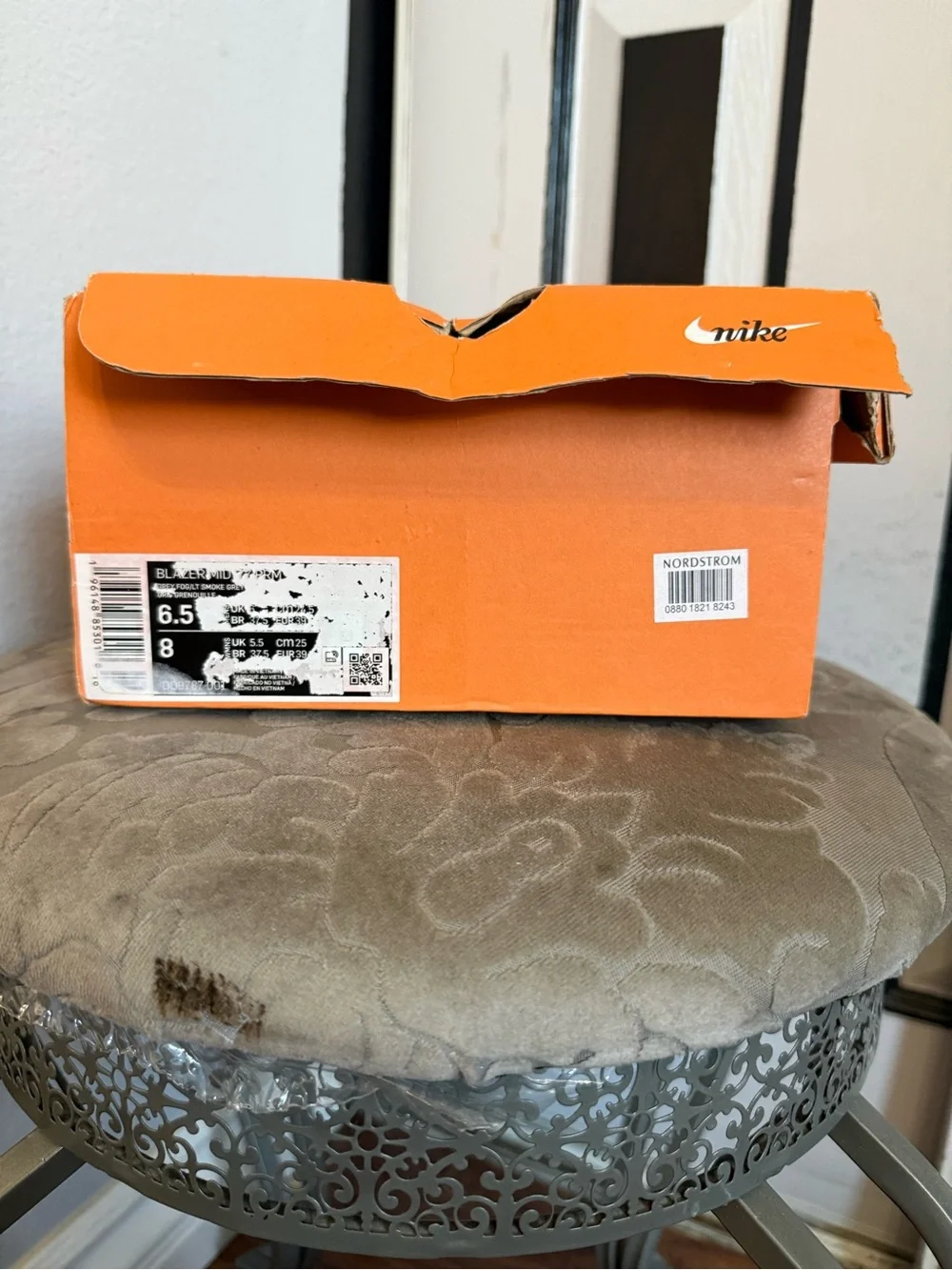 Nike Women's Light Gray Suede High-Top Sneakers